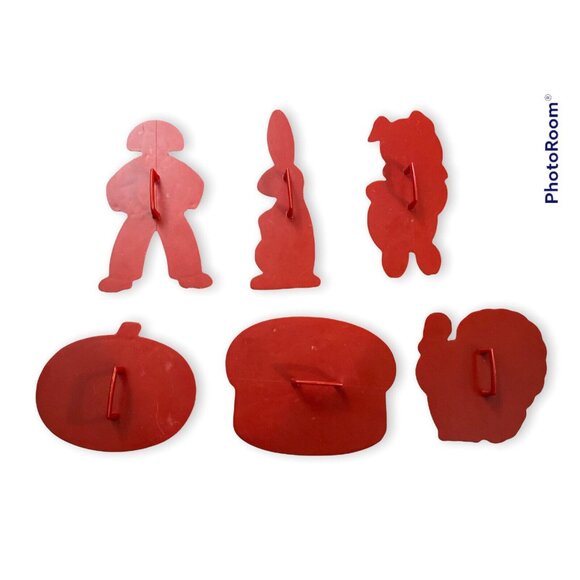 Vintage Tupperware Cookie Cutter Set Plastic Holidays Pumpkin Turkey Bunny Cake - Picture 2 of 5